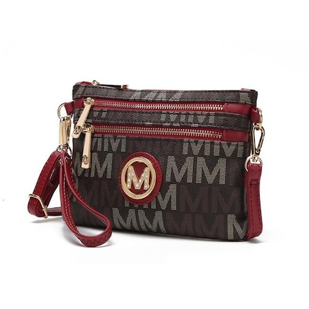 MKF Collection MKF-MU6348RD Helen Milan M Signature Crossbody Wristlet; Red